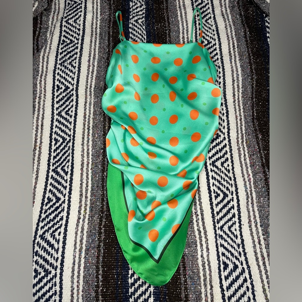 Zara Polka Dot Faux Scarf Top